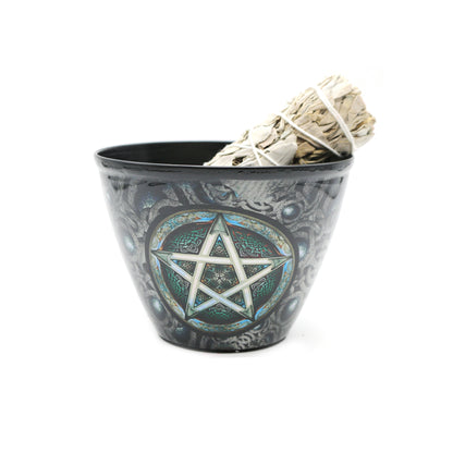 Decorative incense and oil burner for home, ritual, or spiritual practice.
