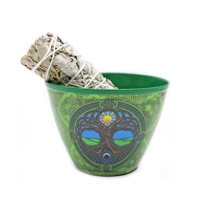 Decorative incense and oil burner for home, ritual, or spiritual practice.