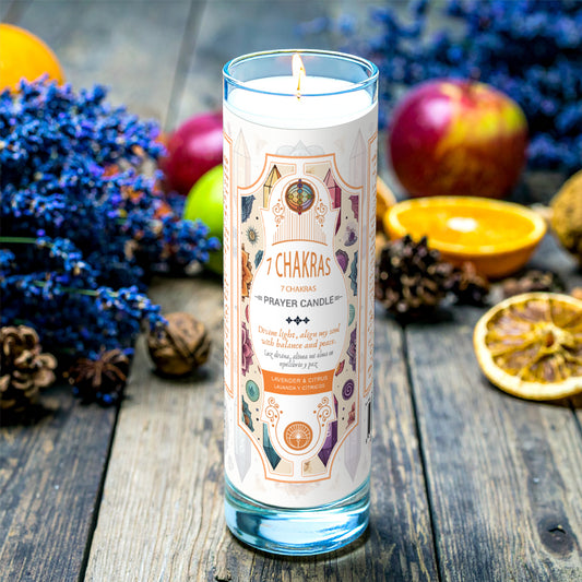 7 Chakras Prayer Candle