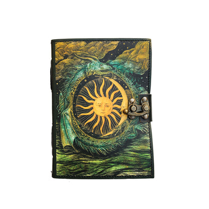 Handmade leather journal for witches, spell work, and mystical note-taking