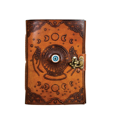 Handmade leather journal for witches, spell work, and mystical note-taking