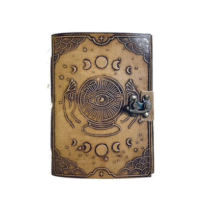 Handmade leather journal for witches, spell work, and mystical note-taking