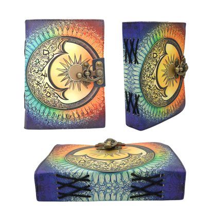 Handmade leather journal for witches, spell work, and mystical note-taking