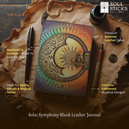 Handmade leather journal for witches, spell work, and mystical note-taking