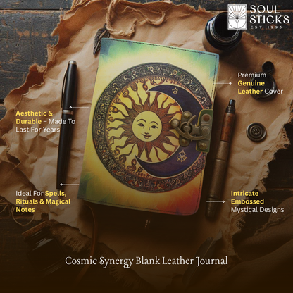 Handmade leather journal for witches, spell work, and mystical note-taking