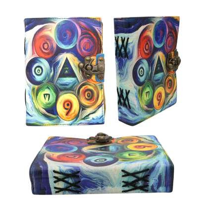 Handmade leather journal for witches, spell work, and mystical note-taking