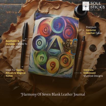 Handmade leather journal for witches, spell work, and mystical note-taking