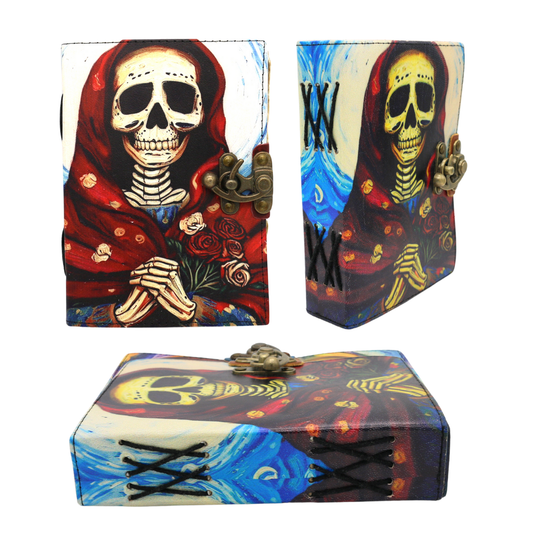 Santa Muerte Blank Leather Journal 5" x 7"