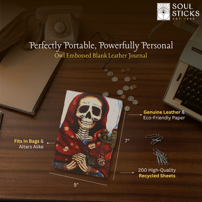 Handmade leather journal for witches, spell work, and mystical note-taking