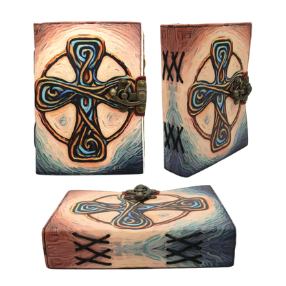 Handmade leather journal for witches, spell work, and mystical note-taking