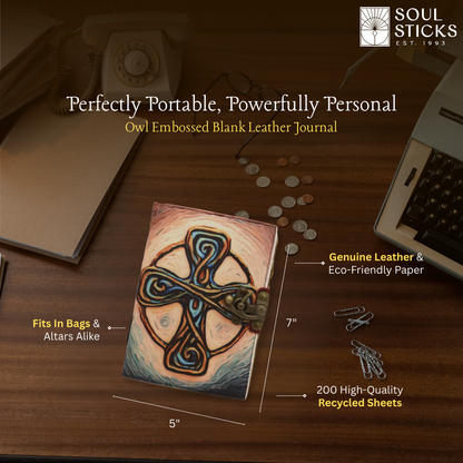 Handmade leather journal for witches, spell work, and mystical note-taking