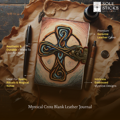 Handmade leather journal for witches, spell work, and mystical note-taking