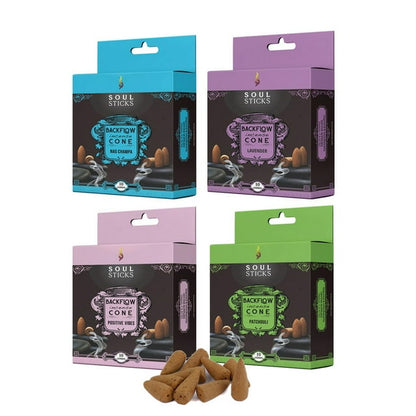 Soul Sticks Floral Mix Assorted Backflow Cones - 4 Pack