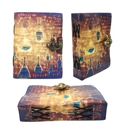 Handmade leather journal for witches, spell work, and mystical note-taking