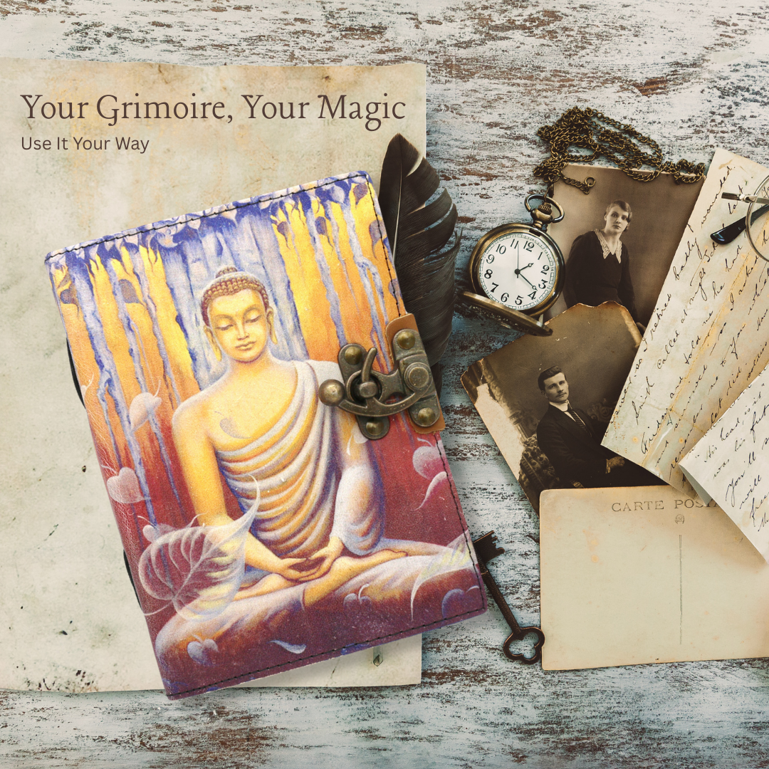 Buddha Blank Leather Journal 5" x 7"