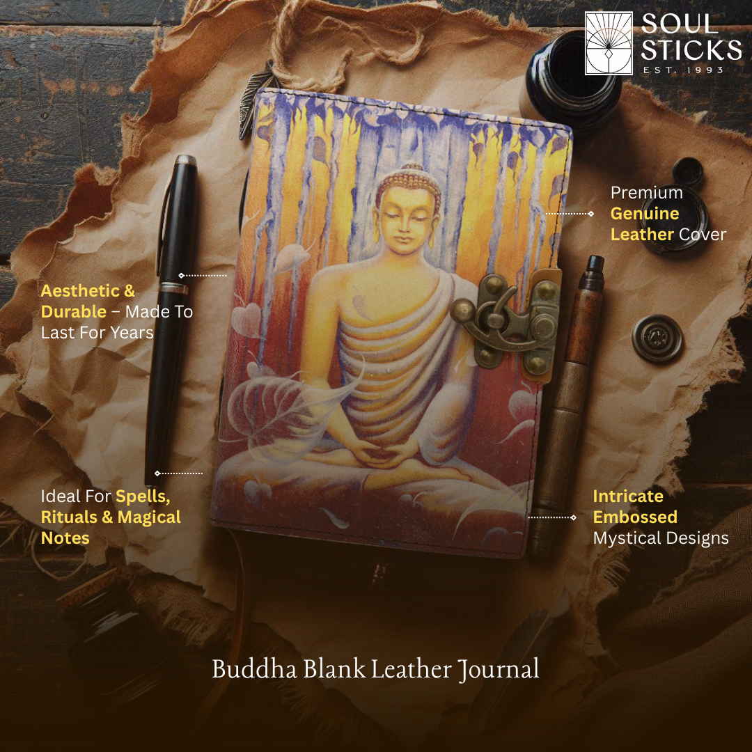 Buddha Blank Leather Journal 5" x 7"