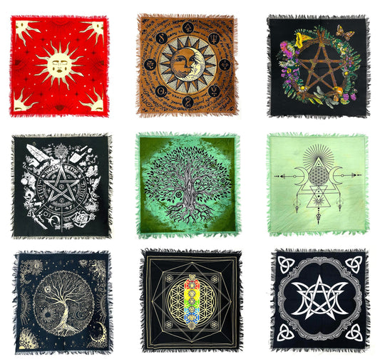 Mystical altar cloth for spiritual rituals, meditation, and ceremonial use
