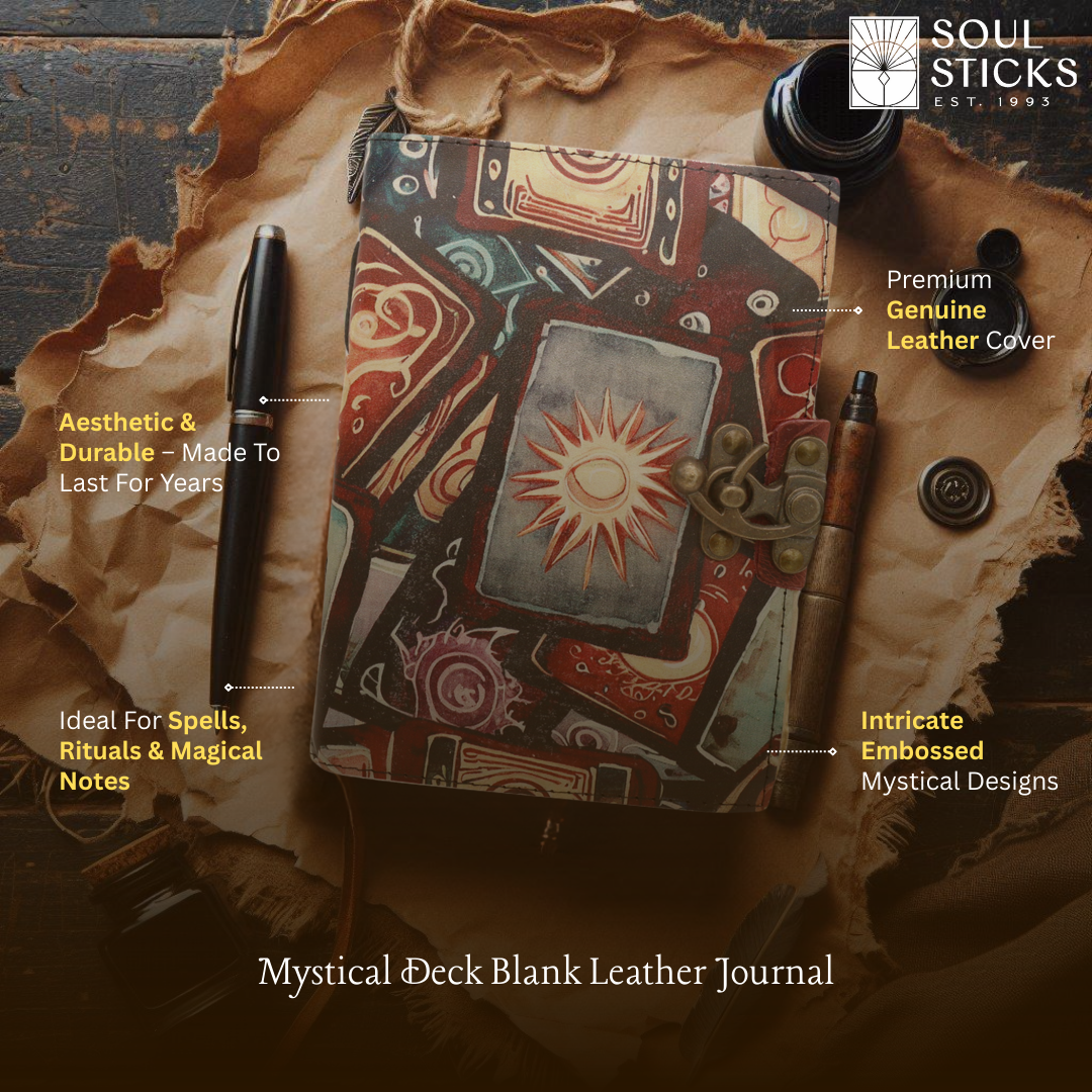 Mystical Deck Blank Leather Journal 5" x 7"