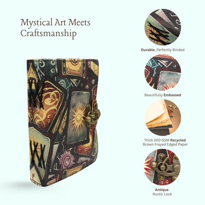 Handmade leather journal for witches, spell work, and mystical note-taking