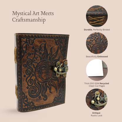 Handmade leather journal for witches, spell work, and mystical note-taking