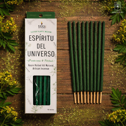 Espiritu del Universo Frankincense & Patchouli Resin Rolled Incense Sticks