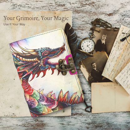 Handmade leather journal for witches, spell work, and mystical note-taking