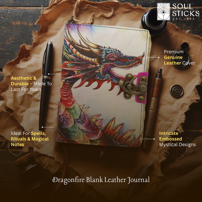 Handmade leather journal for witches, spell work, and mystical note-taking