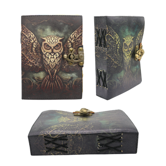 Wise Owl Blank Leather Journal 5" x 7"