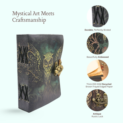 Handmade leather journal for witches, spell work, and mystical note-taking