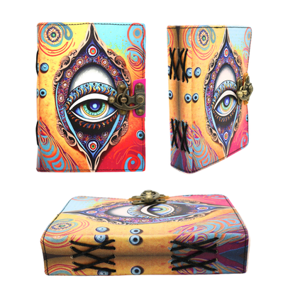 Handmade leather journal for witches, spell work, and mystical note-taking