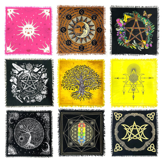 Mystical altar cloth for spiritual rituals, meditation, and ceremonial use