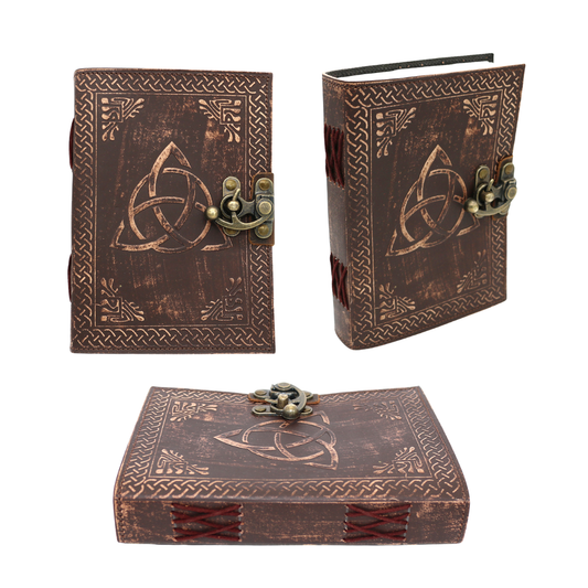 Triquetra Embossed Blank Leather Journal 5" x 7"