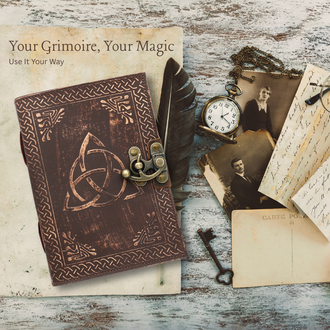 Triquetra Embossed Blank Leather Journal 5" x 7"