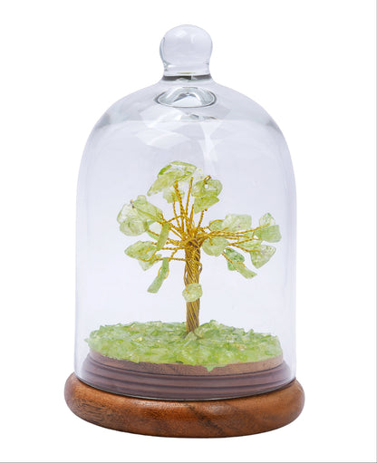 Handmade crystal tree with natural gemstones for energy balance, positivity, and home decoration