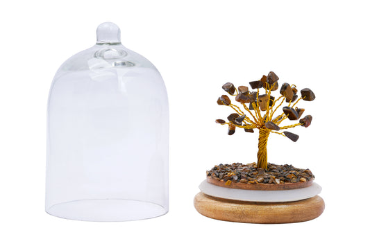 Handmade crystal tree with natural gemstones for energy balance, positivity, and home decoration