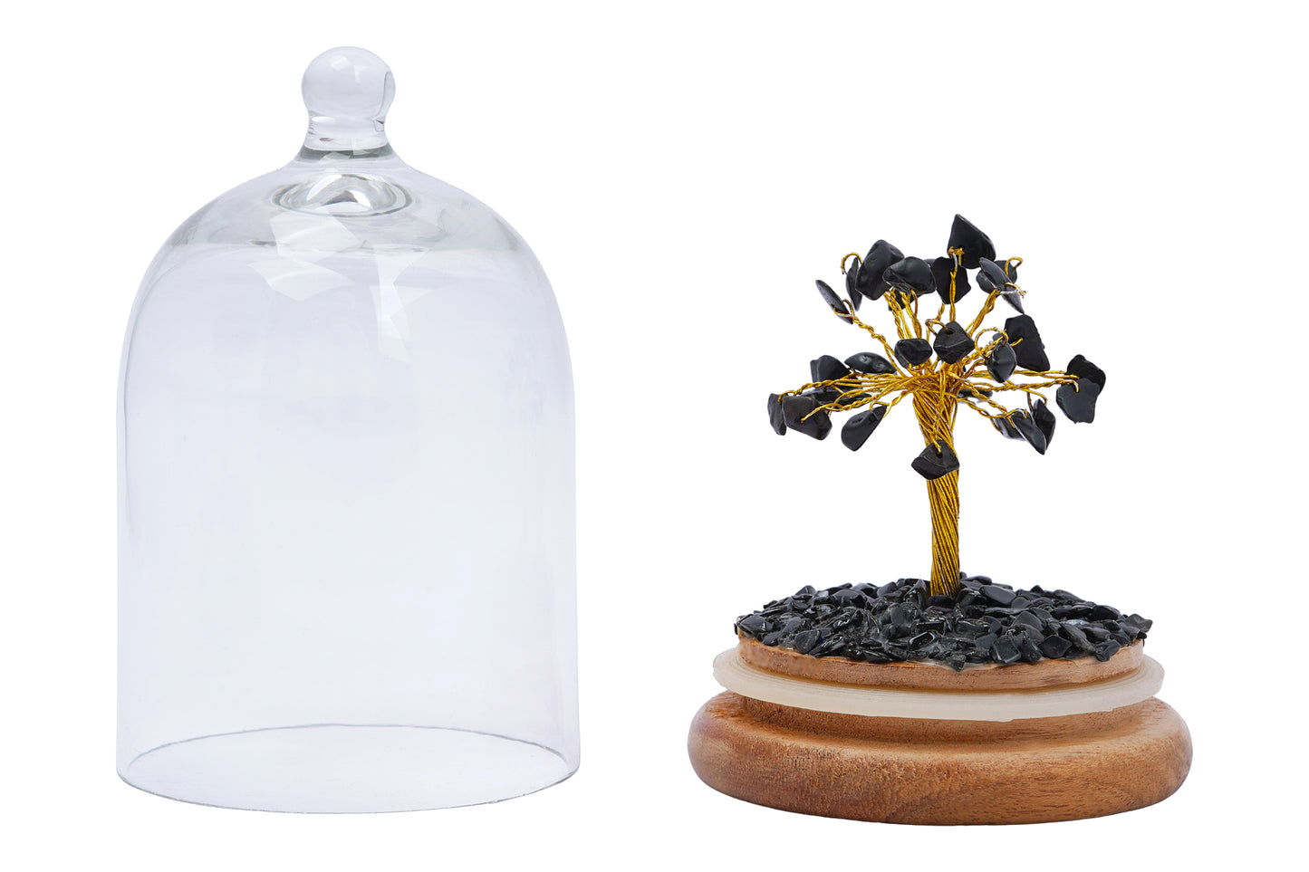 Black Tourmaline Crystal Dome Tree