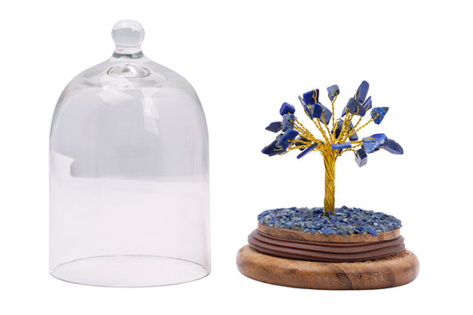 Handmade crystal tree with natural gemstones for energy balance, positivity, and home decoration