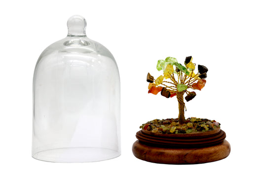 Handmade crystal tree with natural gemstones for energy balance, positivity, and home decoration