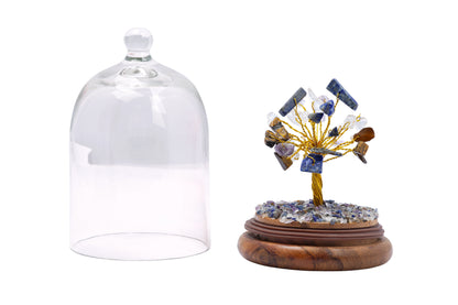 Handmade crystal tree with natural gemstones for energy balance, positivity, and home decoration