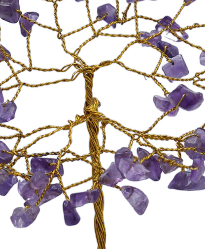 Handmade crystal tree with natural gemstones for energy balance, positivity, and home decoration
