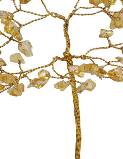 Handmade crystal tree with natural gemstones for energy balance, positivity, and home decoration