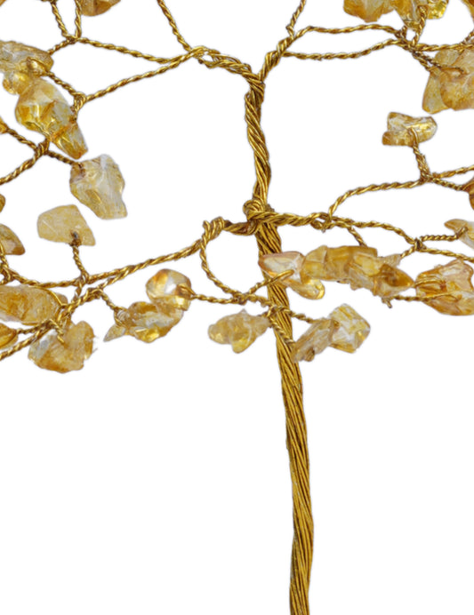 Handmade crystal tree with natural gemstones for energy balance, positivity, and home decoration