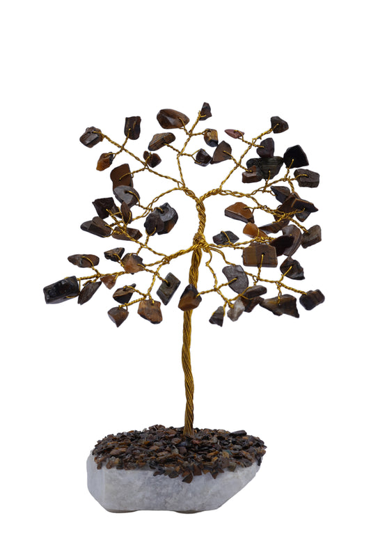 Tiger Eye Stone Crystal Tree (60 Beads)