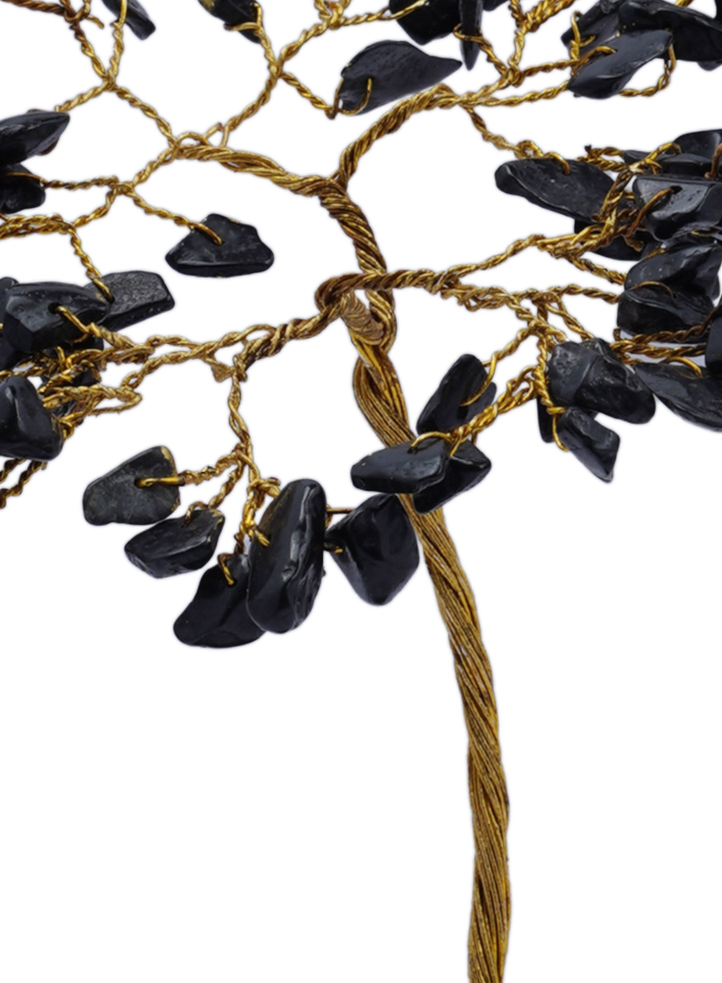 Black Tourmaline Stone Crystal Tree (60 Beads)