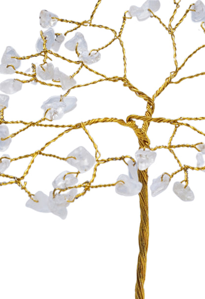 Handmade crystal tree with natural gemstones for energy balance, positivity, and home decoration