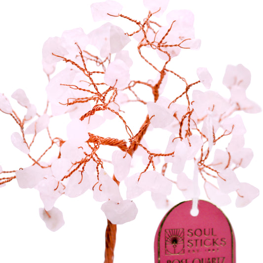 Handmade crystal tree with natural gemstones for energy balance, positivity, and home decoration