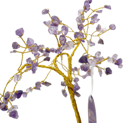 Handmade crystal tree with natural gemstones for energy balance, positivity, and home decoration