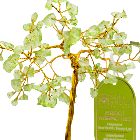 Handmade crystal tree with natural gemstones for energy balance, positivity, and home decoration