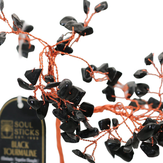 Handmade crystal tree with natural gemstones for energy balance, positivity, and home decoration