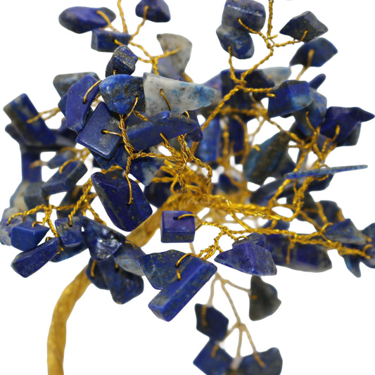 Handmade crystal tree with natural gemstones for energy balance, positivity, and home decoration